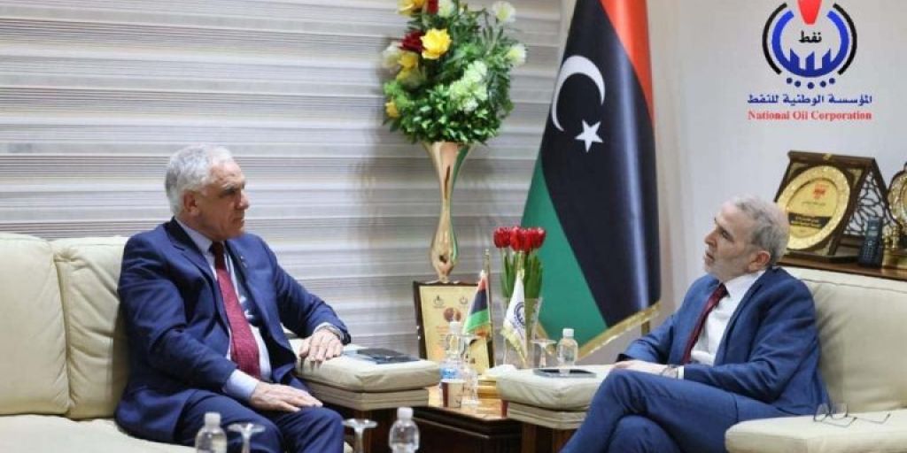 During His Meeting With The President Of The General Union Of Trade, Industry And Agriculture Rooms, Muhammad Al-Raed.. Sanalla Stresses The Need For Cooperation In Order To Achieve Economic Reforms In Libya.