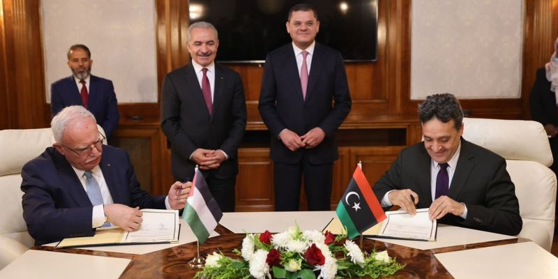 توقيع مذكرة تفاهم بين دولتي ليبيا وفلسطين.