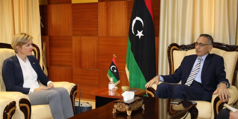 وزير الاقتصاد والتجارة يلتقي سفير المملكة المتحدة لدى ليبيا.