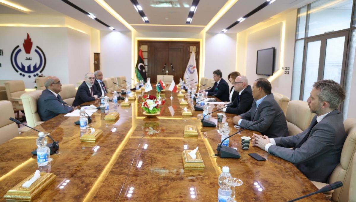 مصطفى صنع الله يناقش مع وفد من دولة بولنداء افاق التعاون في مجال النفط والغاز.